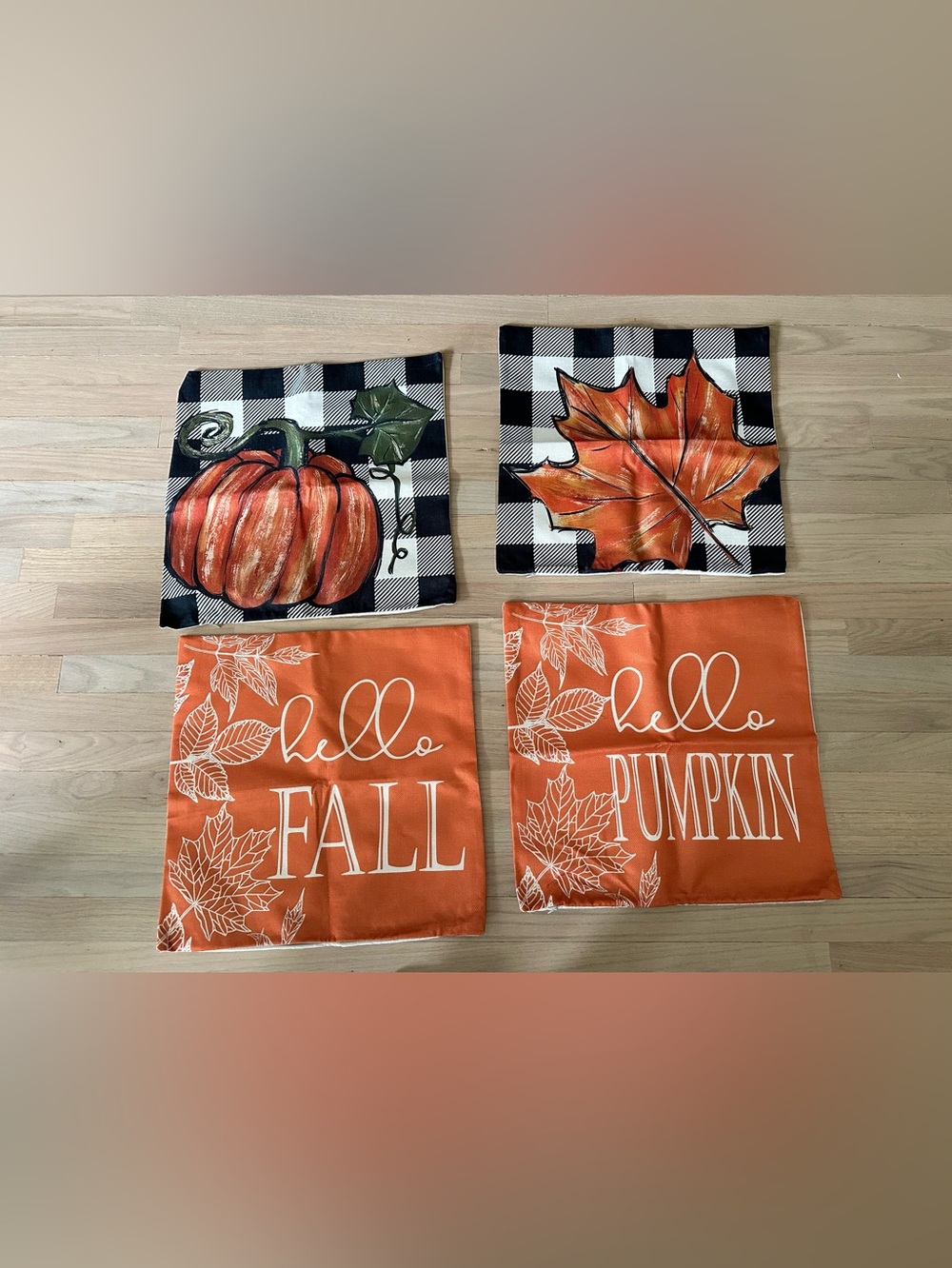 Set of 4 Fall Pillow Covers - New